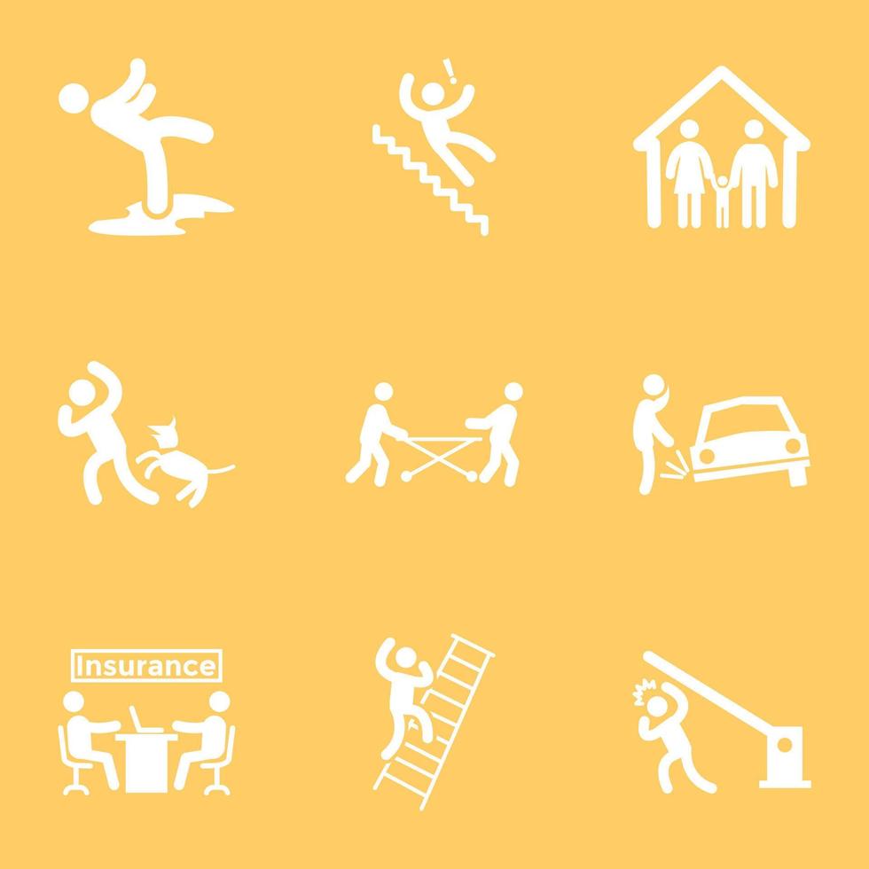 conjunto de designs de ícones de acidentes vetor
