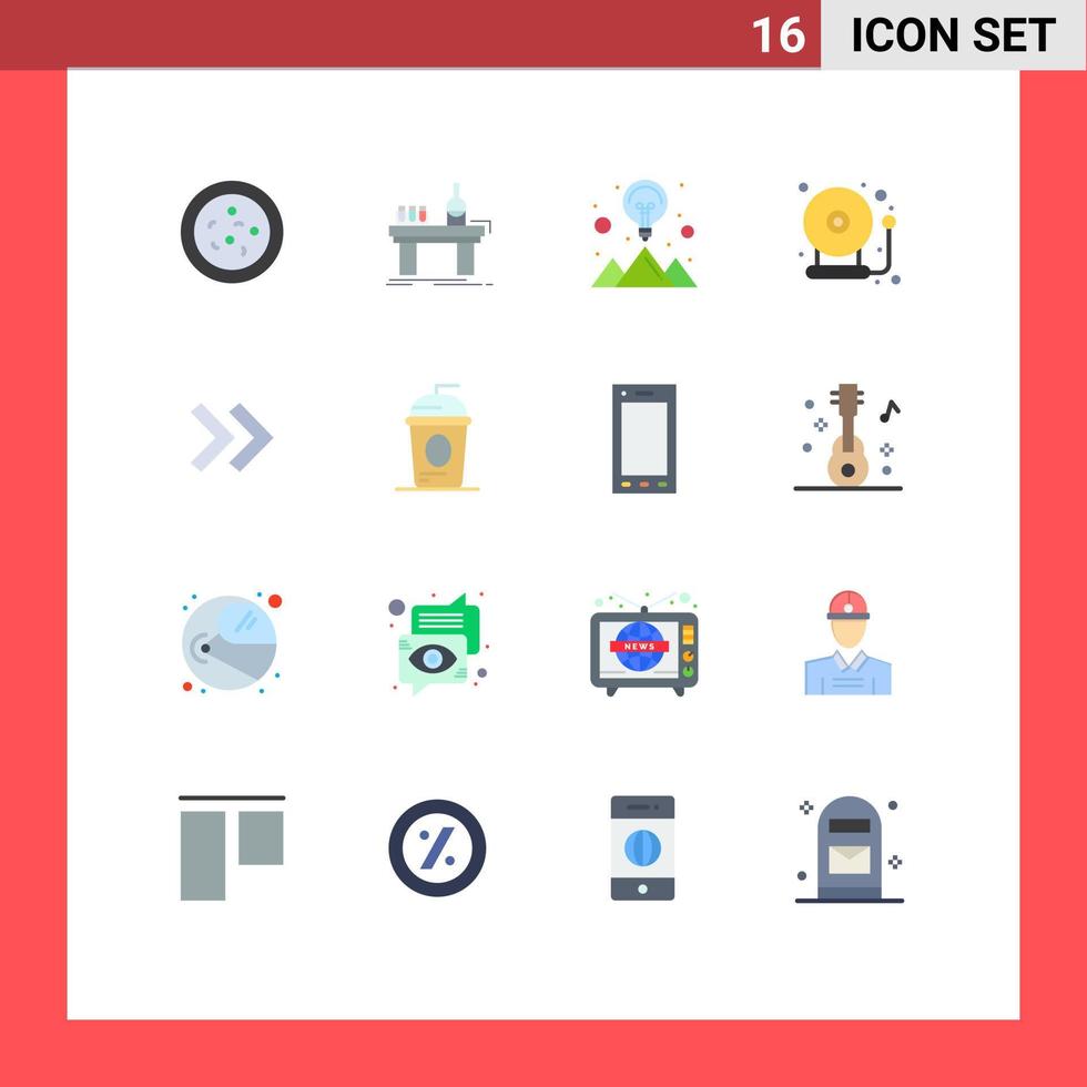 pacote de interface do usuário de 16 cores planas básicas da ideia de seta para a direita pacote editável de sino de volta à escola de elementos de design de vetores criativos