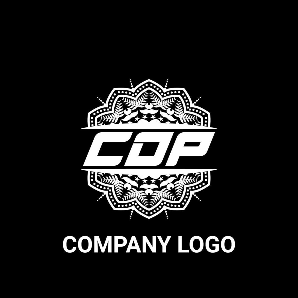 logotipo de forma de mandala de royalties de carta cdp. logotipo da arte do pincel cdp. logotipo cdp para uma empresa, negócios e uso comercial. vetor