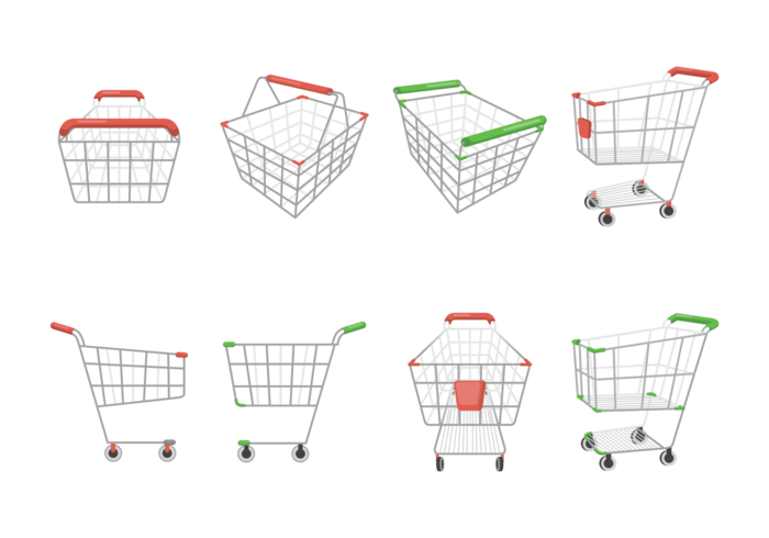 Vector de ícones de carrinho de supermercado