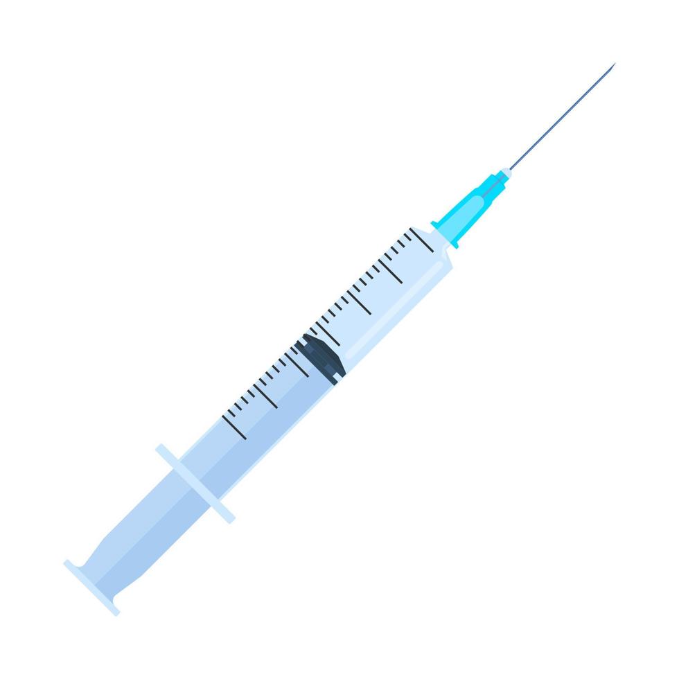 seringa descartável médica realista com agulha. aplicável para injeção de vacina, ilustração de vacinação. ilustração vetorial. vetor