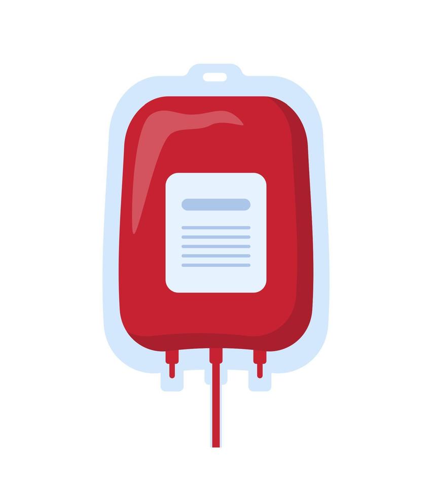 bolsa de sangue com etiqueta. transfusão de sangue. doação de sangue. ilustração em vetor conceito.