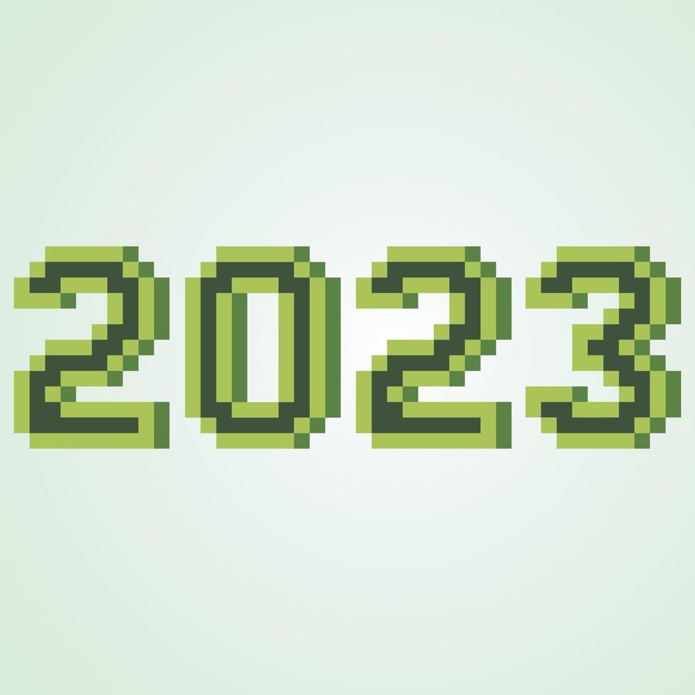 2023 números pixel art para o ano novo. ilustração vetorial. vetor