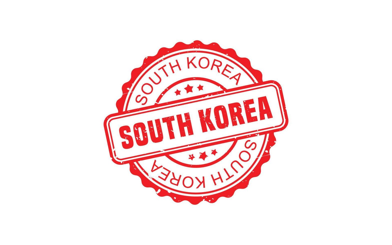 borracha de carimbo da coreia do sul com estilo grunge em fundo branco vetor