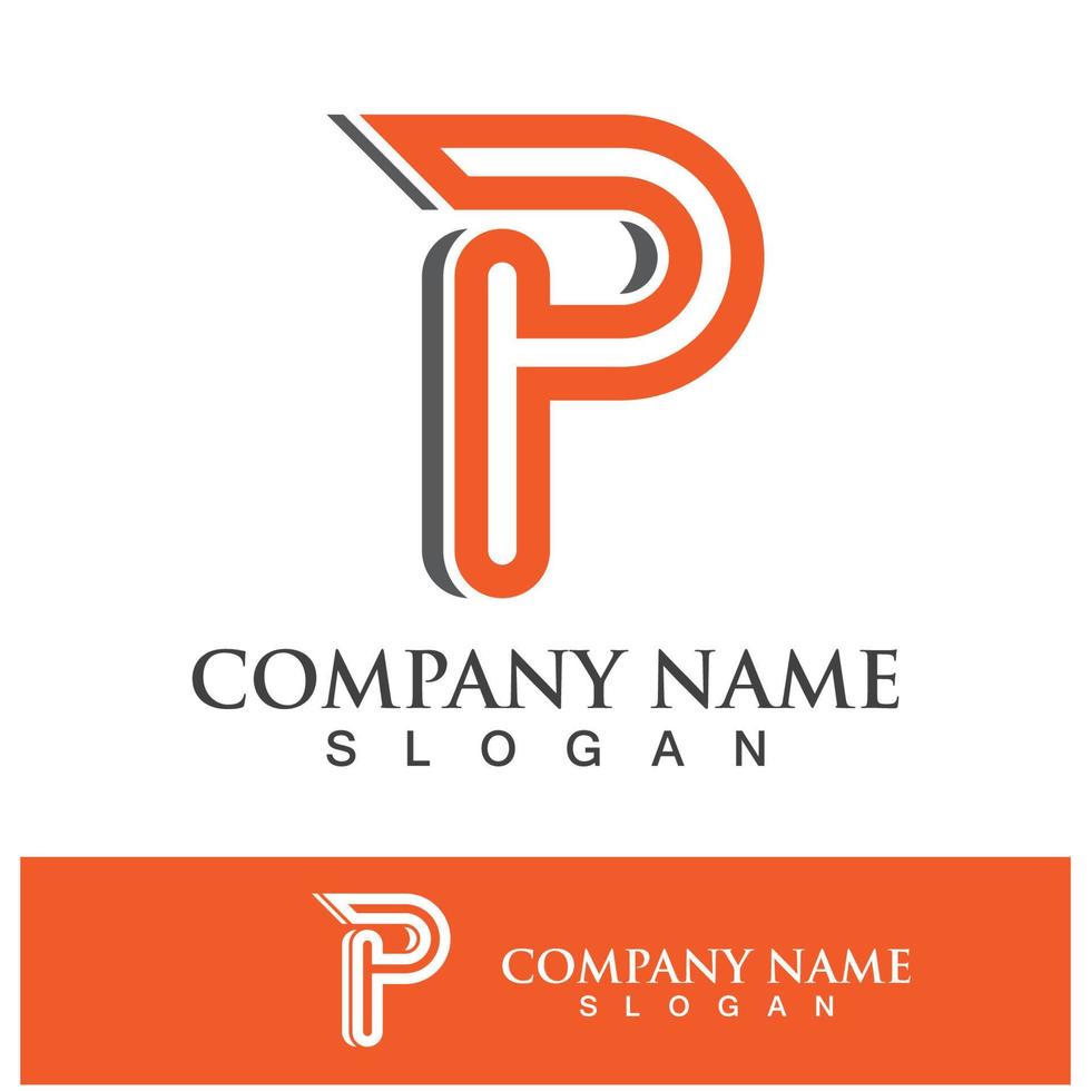 ilustração de design de logotipo de ícone de letra p vetor