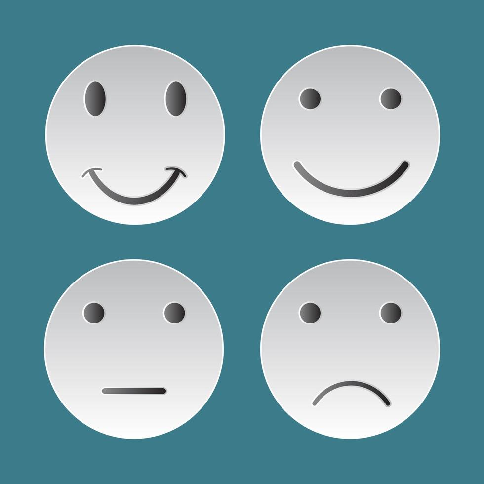 feedback emocional com ícone de emoticons. ilustração vetorial vetor