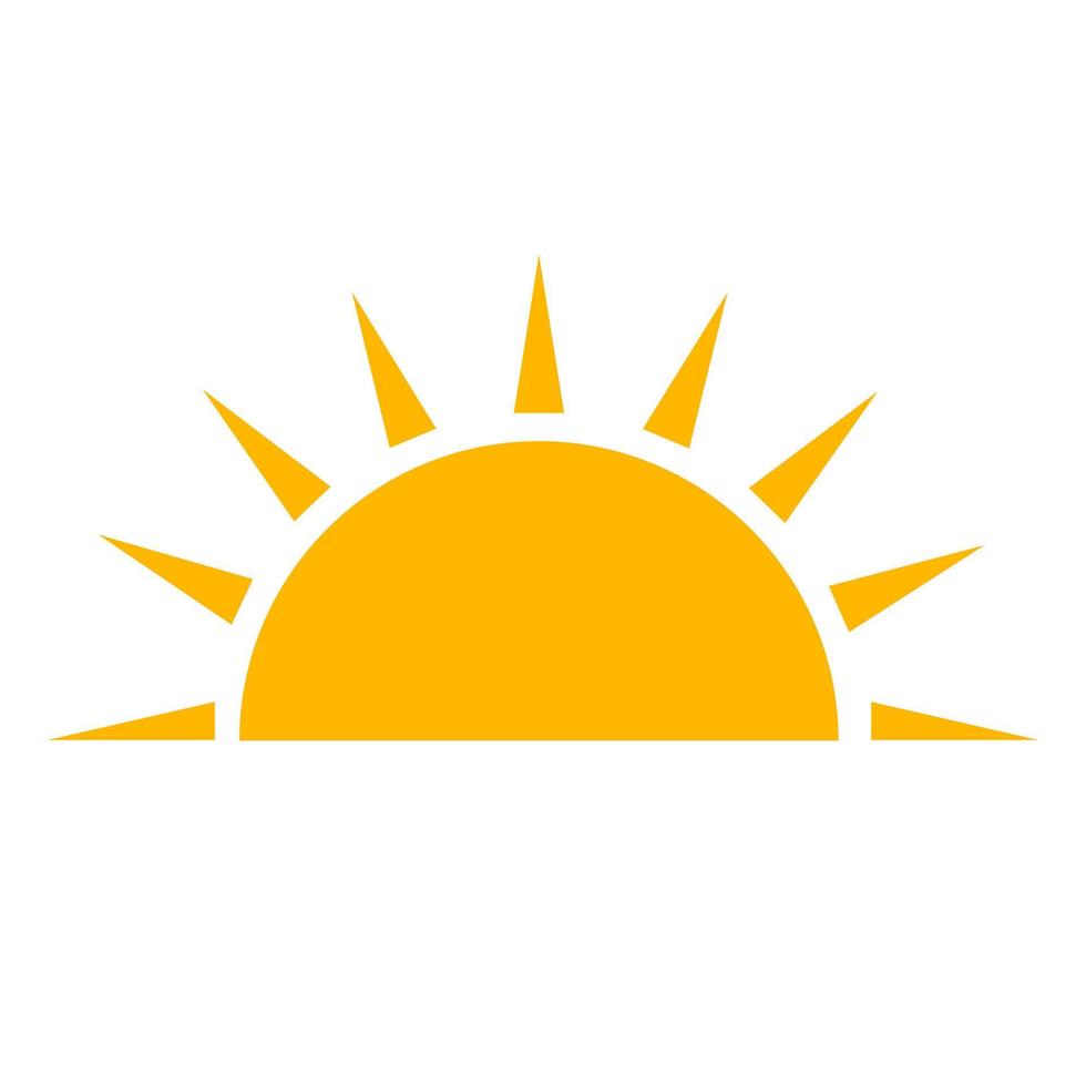meio sol está definindo o vetor de ícones. o conceito de pôr do sol para design gráfico, logotipo, site, mídia social, aplicativo móvel.