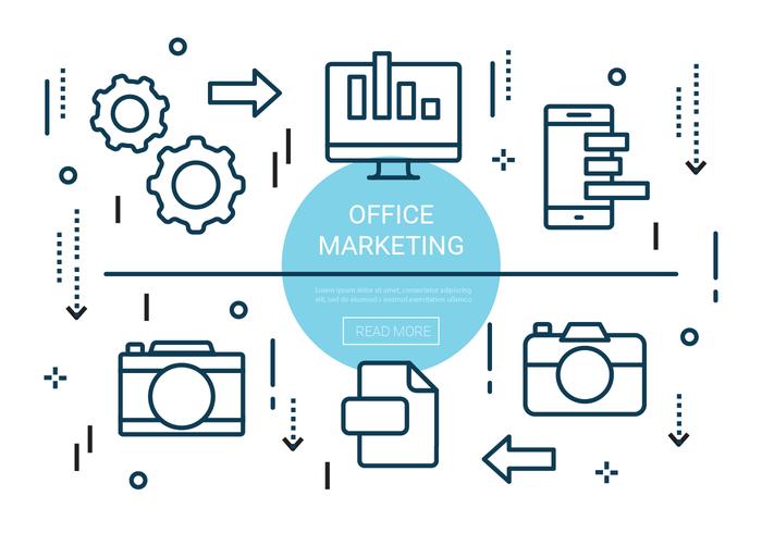 Elementos de Marketing Linear Office gratuitos vetor