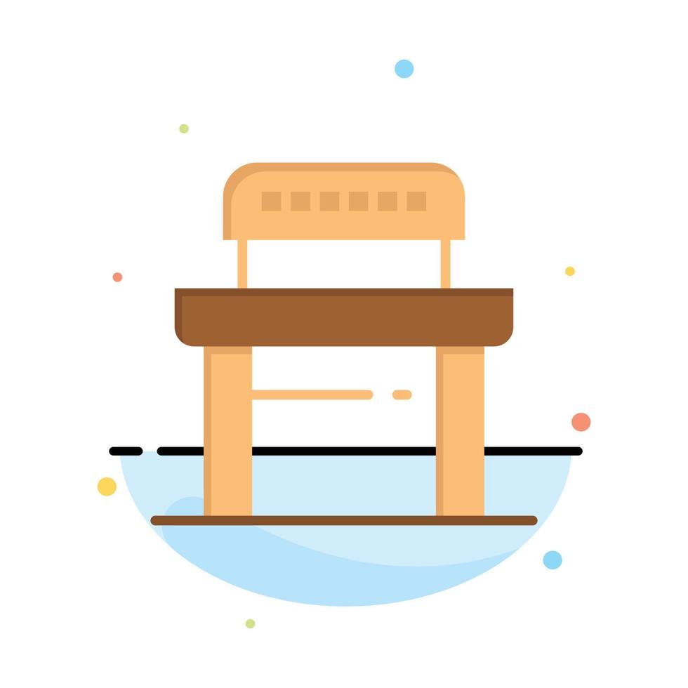 modelo de ícone de cor plana abstrata de cadeira de estudante de mesa vetor