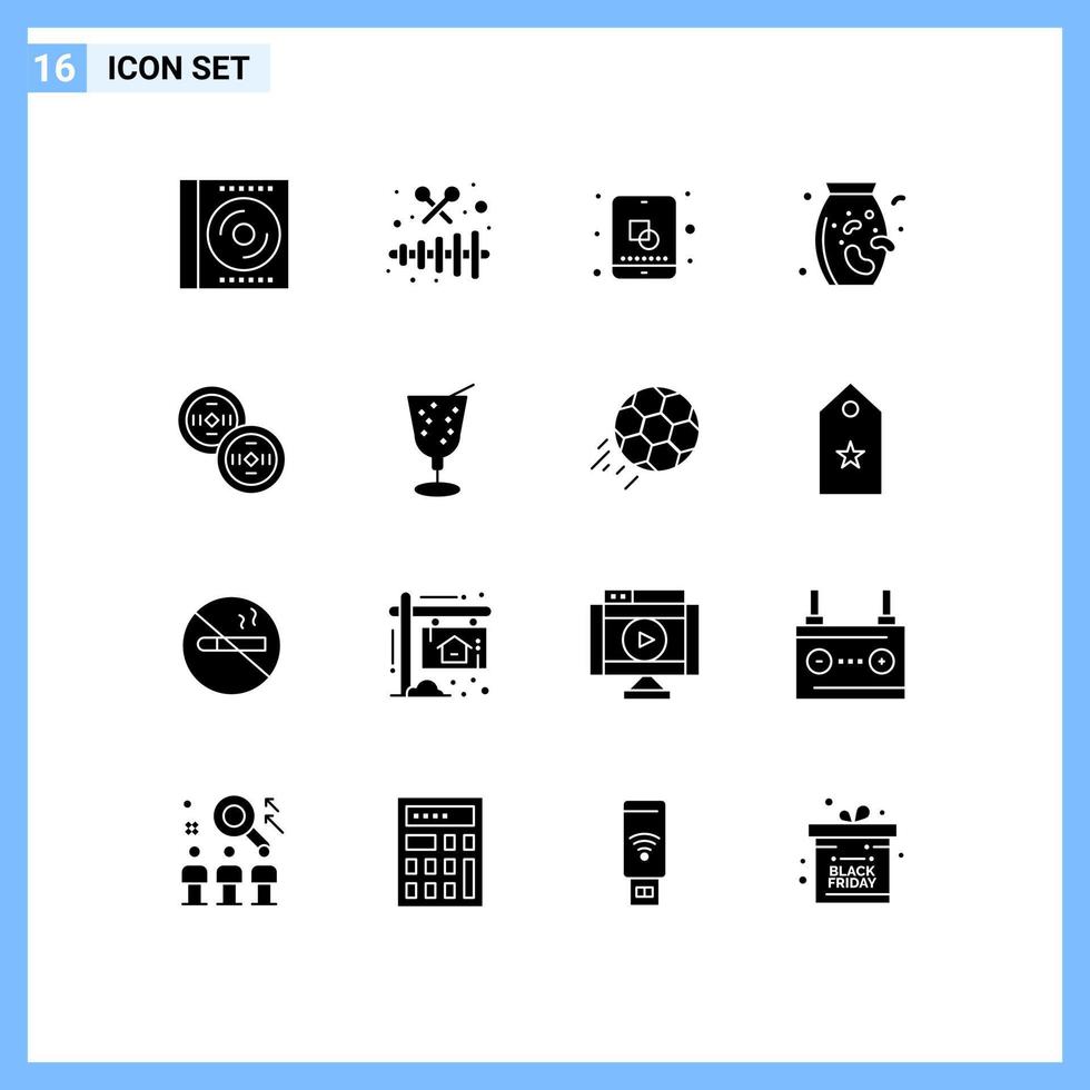 conjunto de 16 sinais de símbolos de ícones de interface do usuário modernos para elementos de design de vetores editáveis criativos de supermercado de vegetais da china