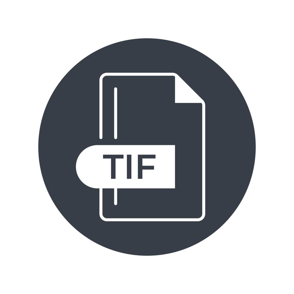 ícone de formato de arquivo tif. tif extensão ícone preenchido. vetor