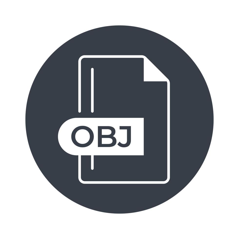 ícone de formato de arquivo obj. obj extensão ícone preenchido. vetor