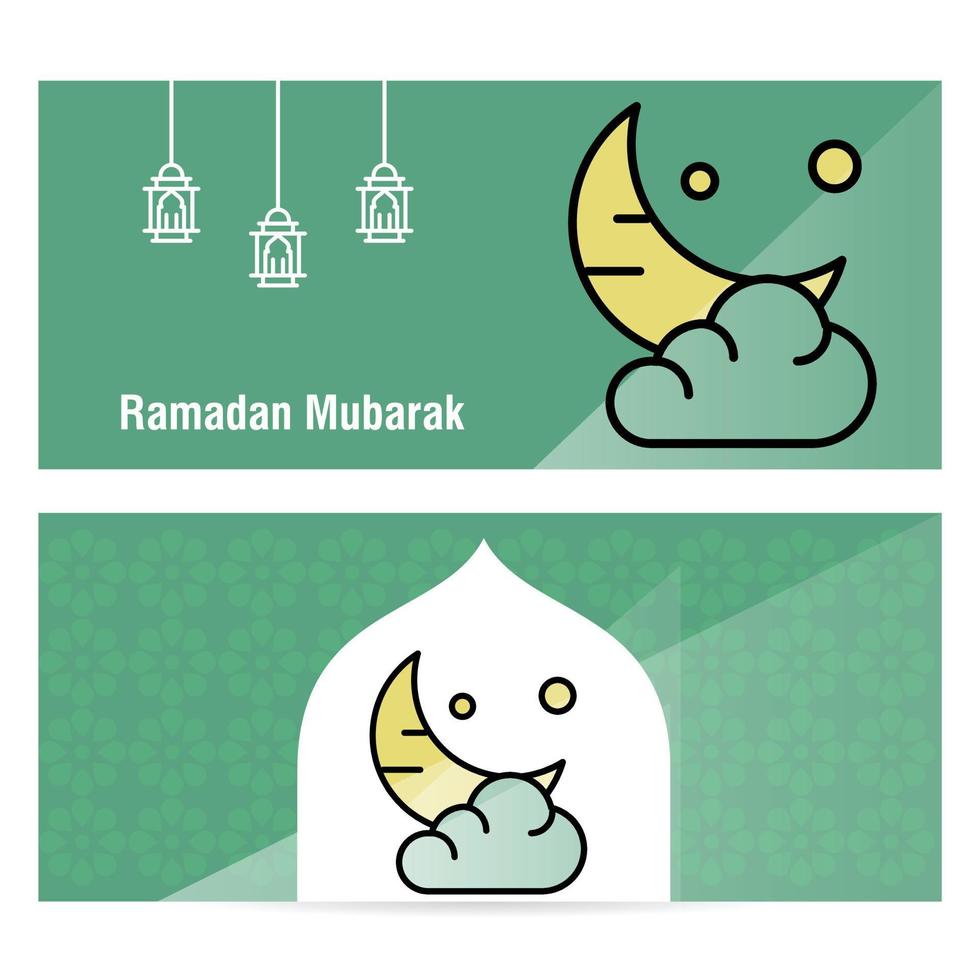 banner de conceito ramadan kareem com padrões islâmicos vetor