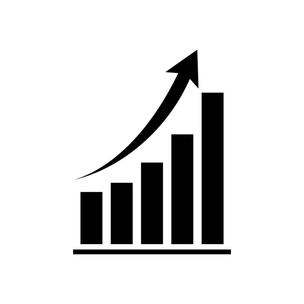 ícone de vetor de gráfico crescente