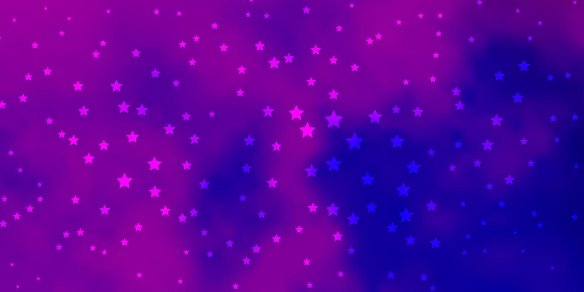 modelo de vetor roxo escuro, rosa com estrelas de néon.