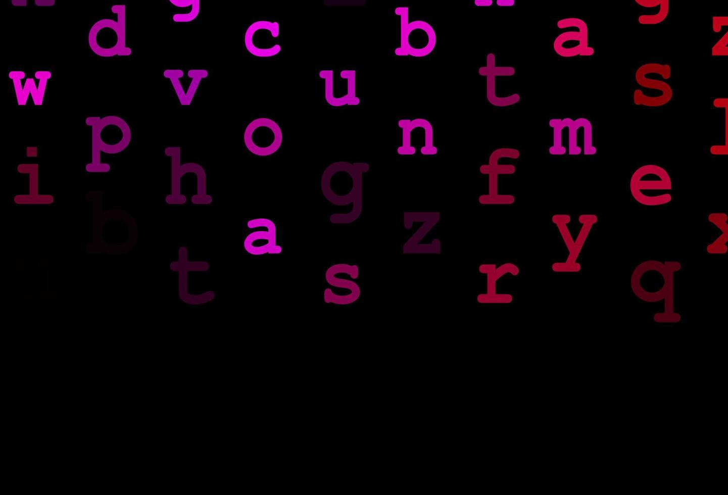 textura vector roxo escuro, rosa com caracteres abc.