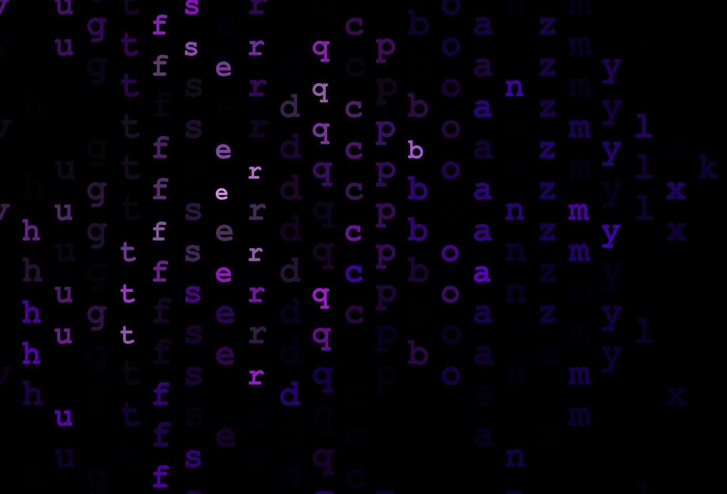 modelo de vetor roxo escuro com letras isoladas.