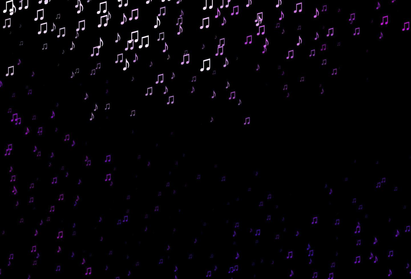 pano de fundo vector roxo escuro com notas musicais.