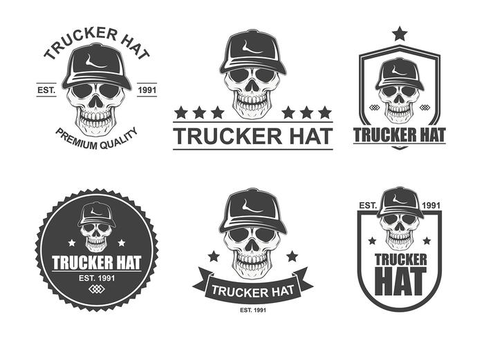 Logotipo do chapéu do camionista Vector grátis