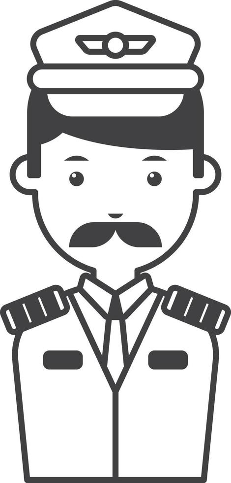 ilustração de piloto masculino em estilo minimalista vetor