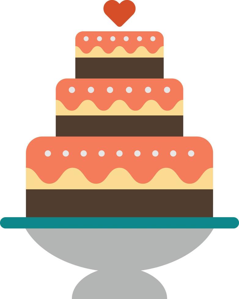 ilustração de bolo de casamento em estilo minimalista vetor