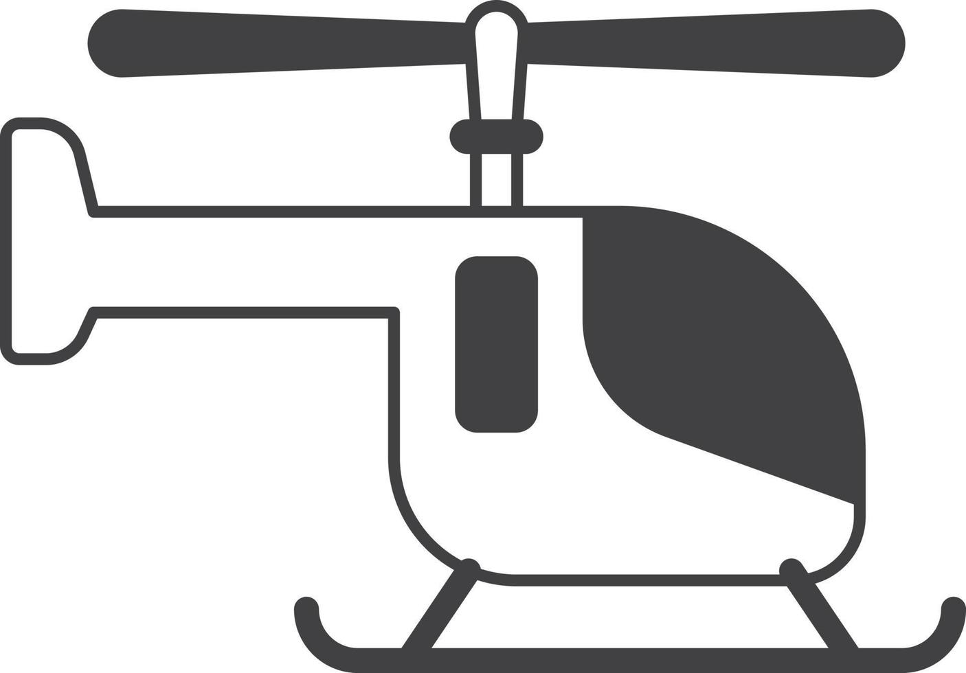 ilustração de helicóptero em estilo minimalista vetor