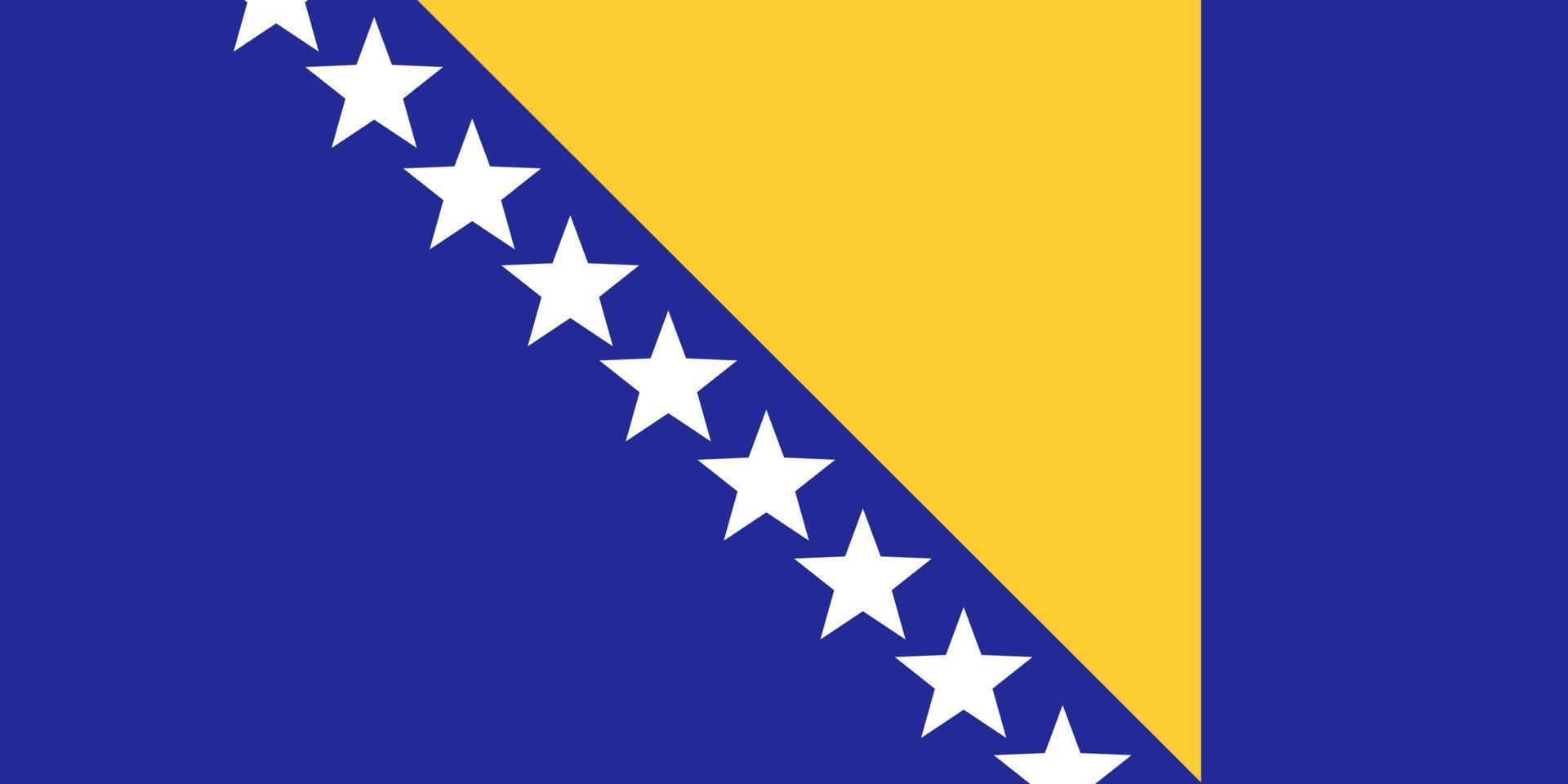 Bandeira da Bósnia e Herzegovina. cores e proporções oficiais. vetor