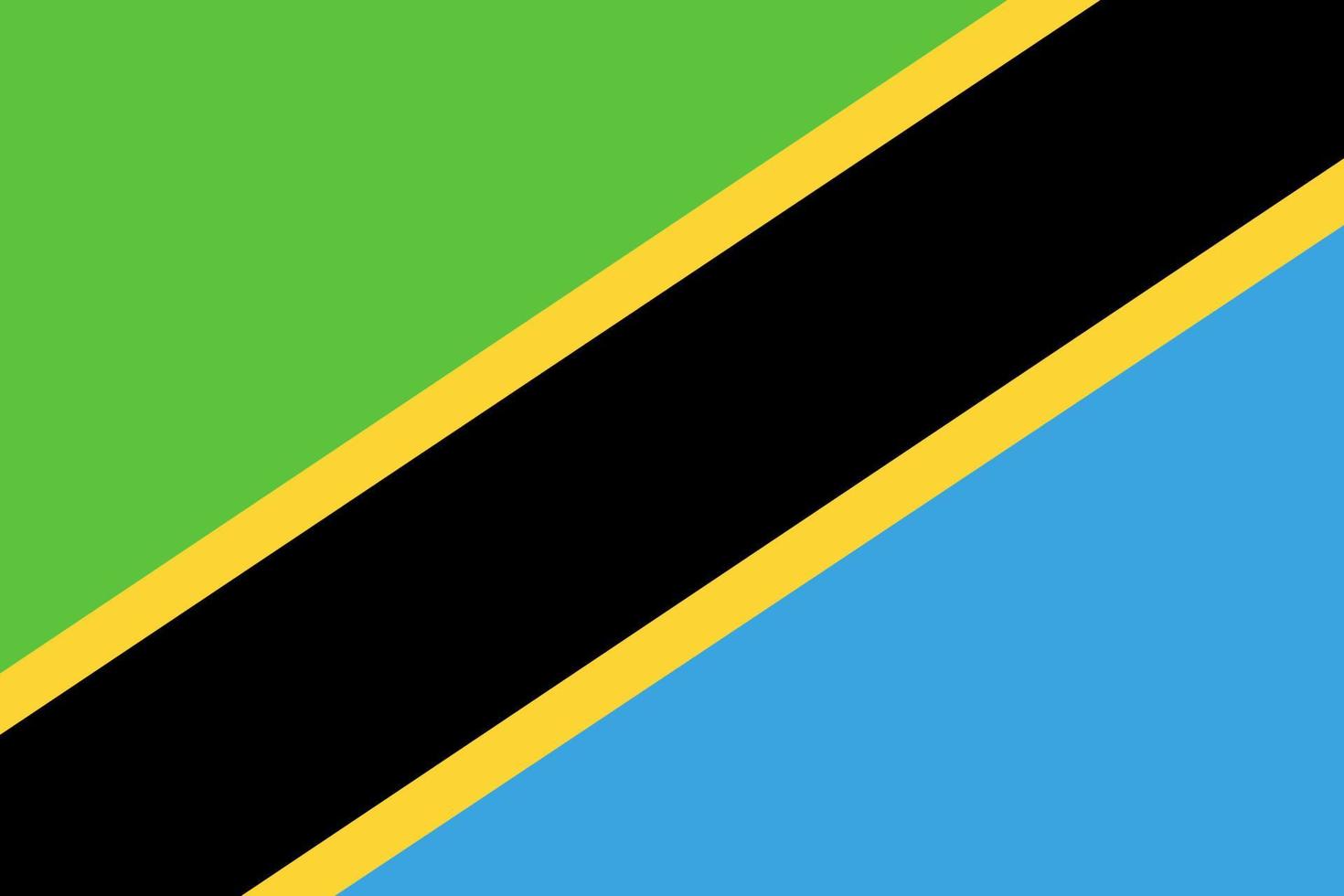 bandeira da tanzânia. cores e proporções oficiais. vetor