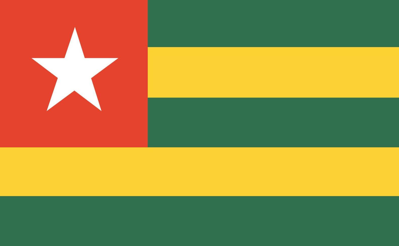 bandeira do togo. cores e proporções oficiais. vetor