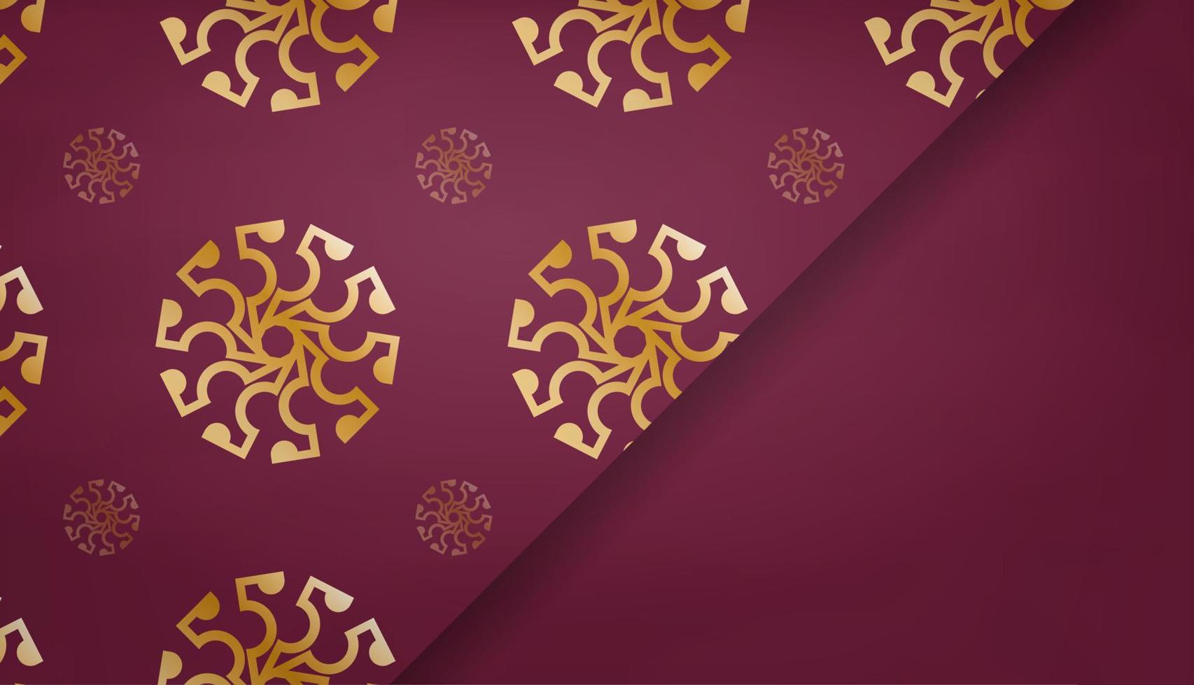 banner bordô com padrão de ouro indiano para design sob o texto vetor