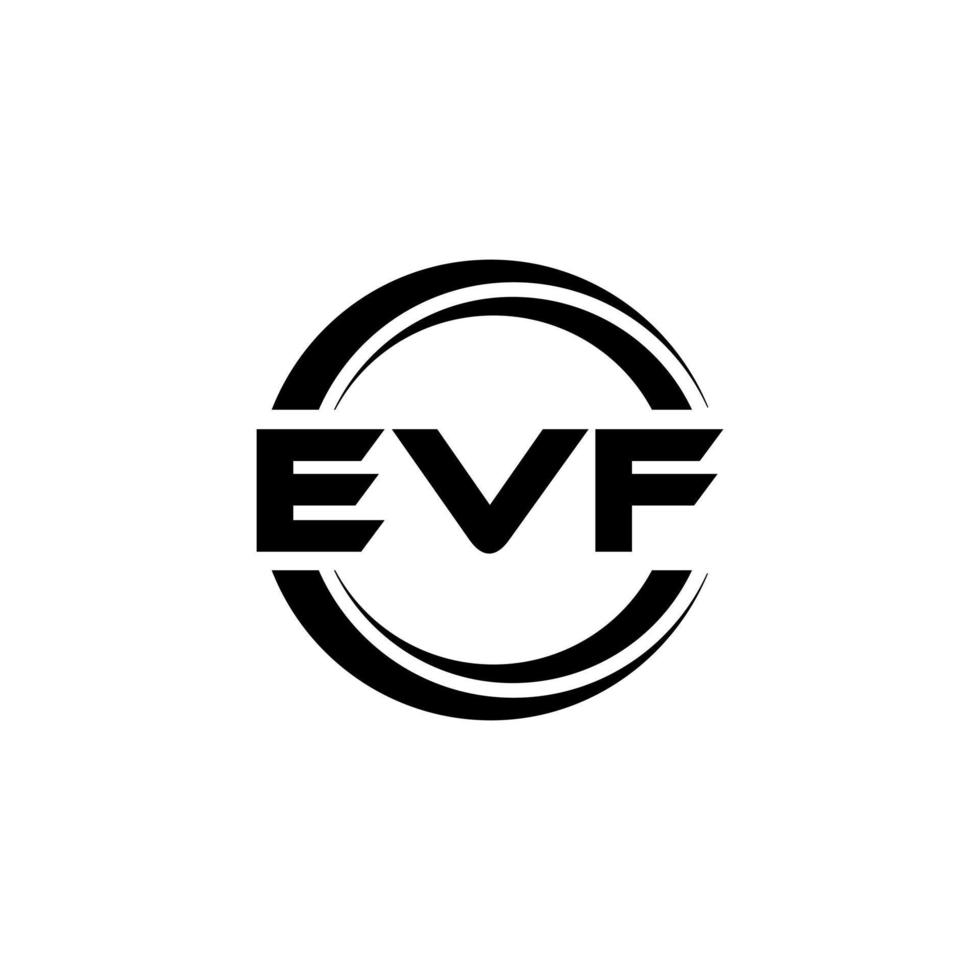 design de logotipo de carta evf na ilustração. logotipo vetorial, desenhos de caligrafia para logotipo, pôster, convite, etc. vetor