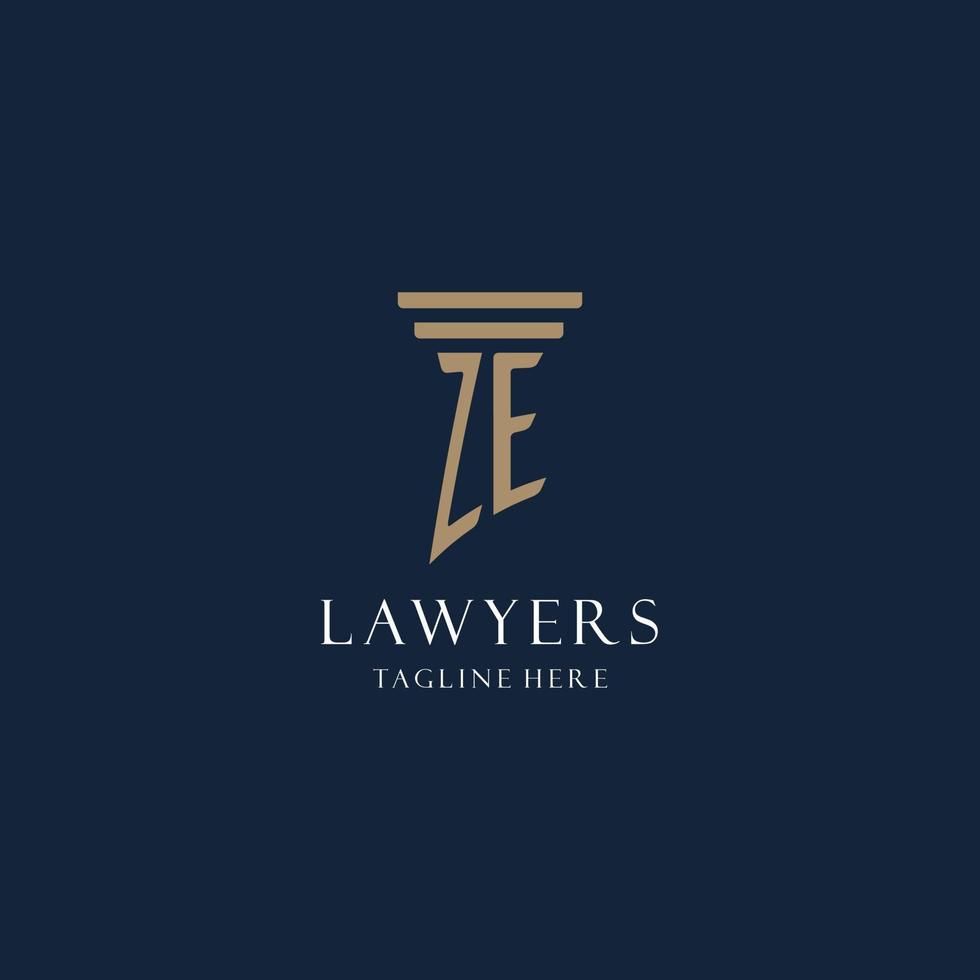 logotipo inicial do monograma para escritório de advocacia, advogado, advogado com estilo de pilar vetor