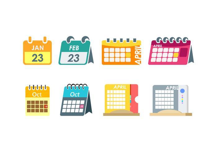 Calendário de mesa plana Vector grátis