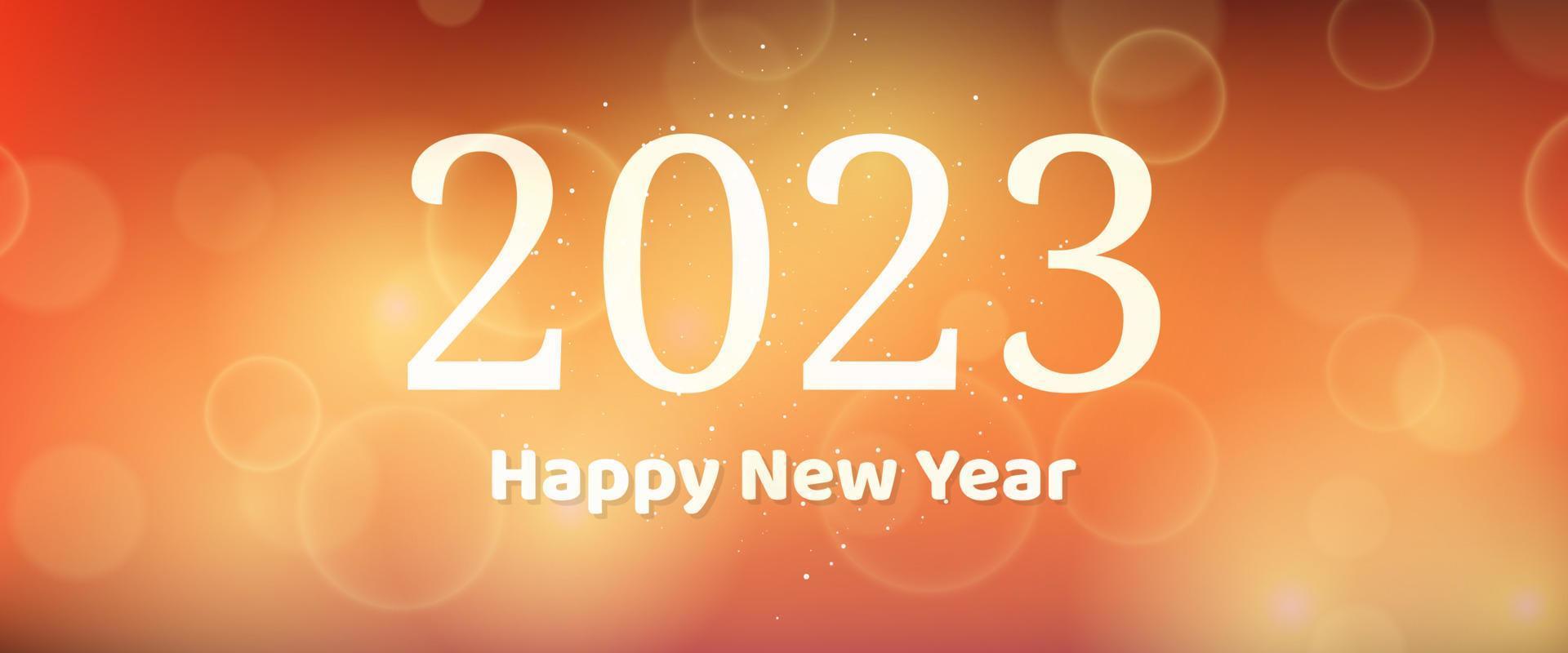 feliz ano novo 2023 inscrição no fundo desfocado vetor