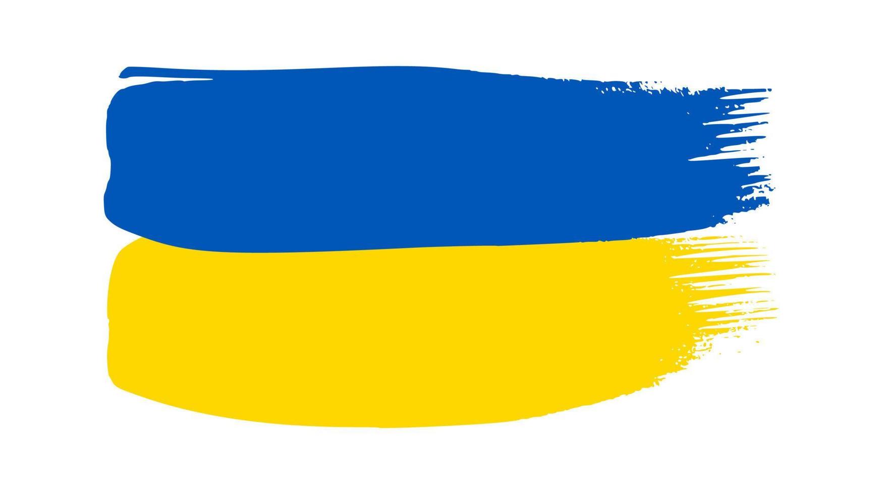 bandeira nacional ucraniana em estilo grunge. pintado com uma bandeira de pincelada da ucrânia. ilustração vetorial vetor
