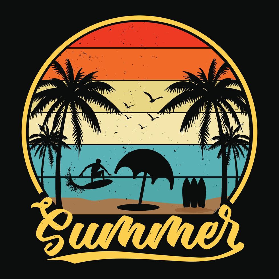 design de camiseta de horário de verão vetor
