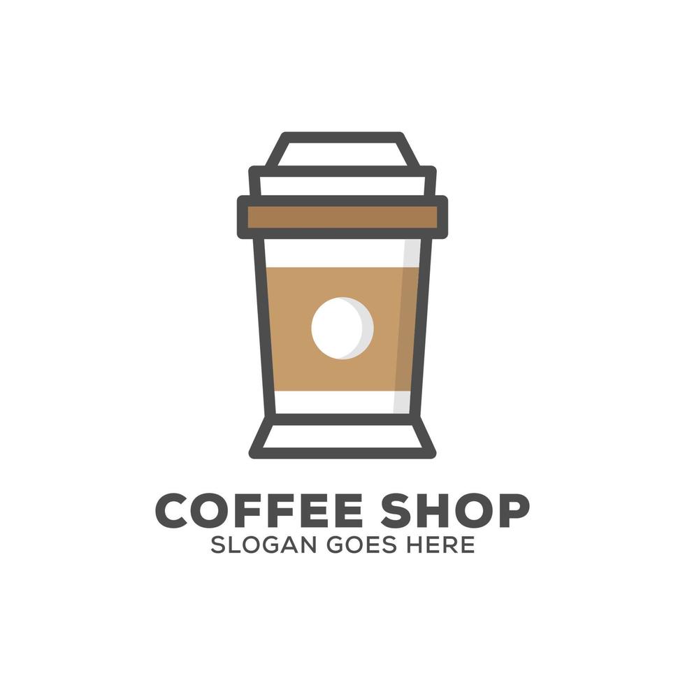 mangas de café inspiração de logotipo de copo de papel, pode usar modelo de logotipo de cafeteria ou café e bar vetor