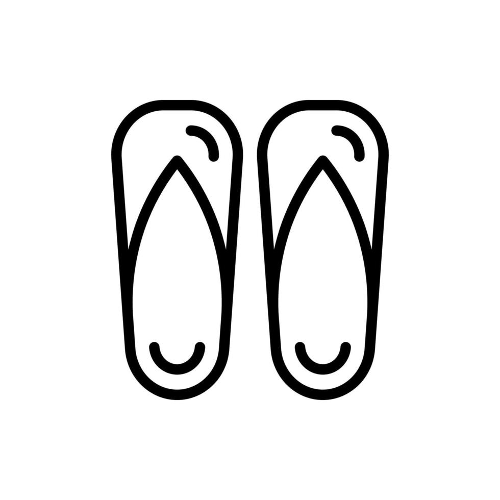 flip-flops delineiam ilustração vetorial de ícone, modelo de design de logotipo de temporada de verão vetor