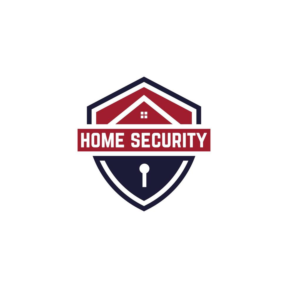 distintivo de design de logotipo de segurança doméstica, design de logotipo de guarda inteligente de imóveis vetor