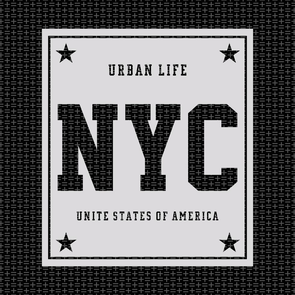 gráficos de tipografia da cidade de nova york para ilustração vetorial de camiseta vetor