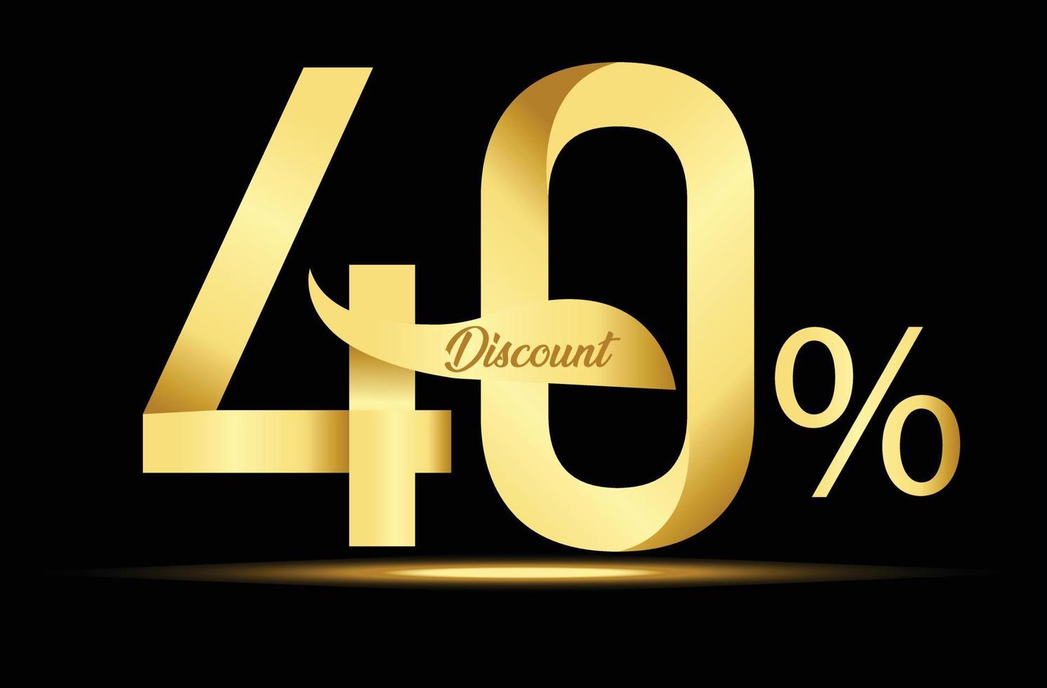 banner de venda de desconto dourado de 10% vetor