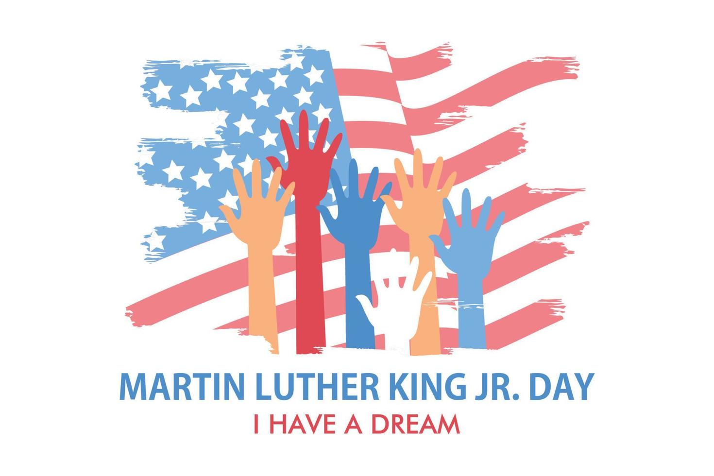 Martin Luther King jr. fundo do dia, ilustração moderna de vetor plano