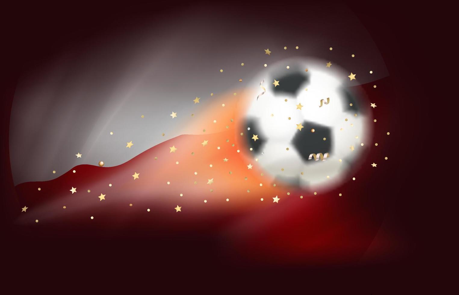 bola de futebol voadora com bandeira da polônia. ilustração em vetor 3D