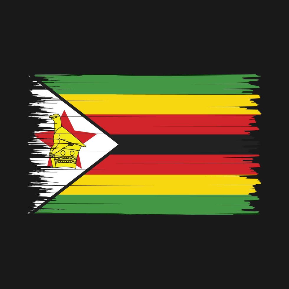 escova de bandeira do zimbabué vetor