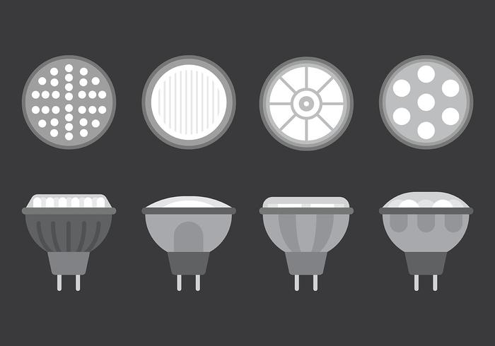 Ícones de vetor de luzes LED