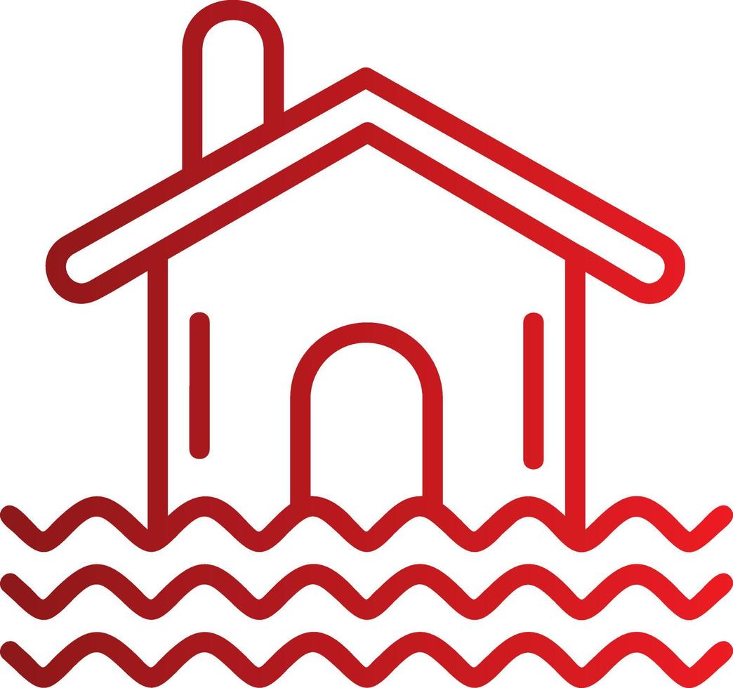 design de ícone de vetor de casa inundada