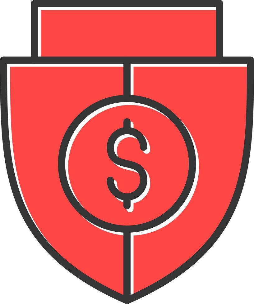 design de ícone criativo de dinheiro de escudo vetor