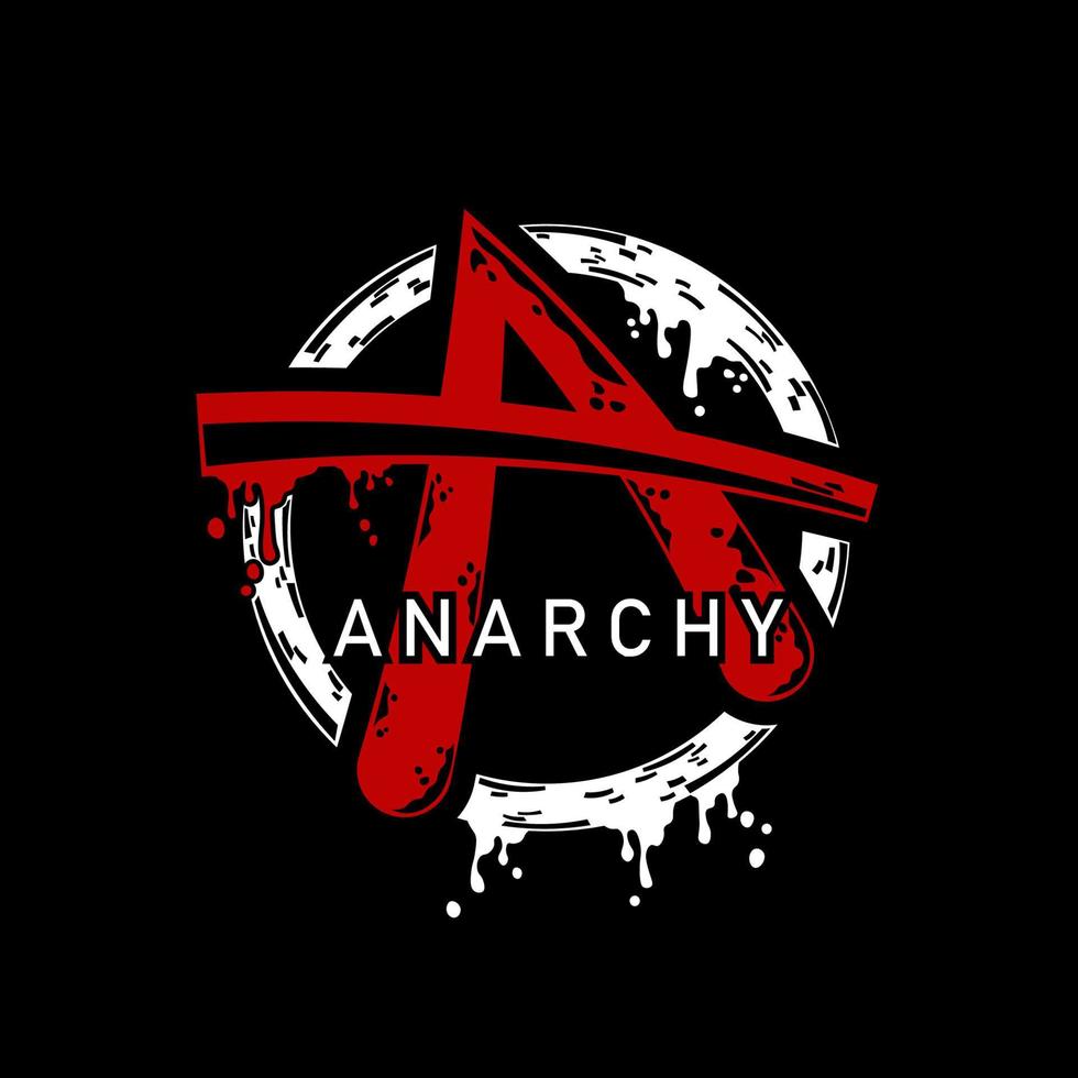 circule a com o slogan da anarquia para design de vestuário, jaqueta, camiseta, moletom, suéter ou qualquer coisa vetor