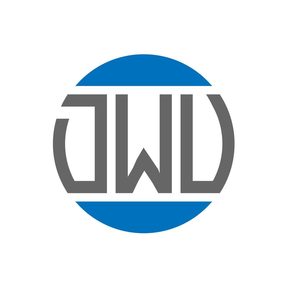 design do logotipo da letra dwu em fundo branco. dwu iniciais criativas círculo conceito de logotipo. design de letras dwu. vetor