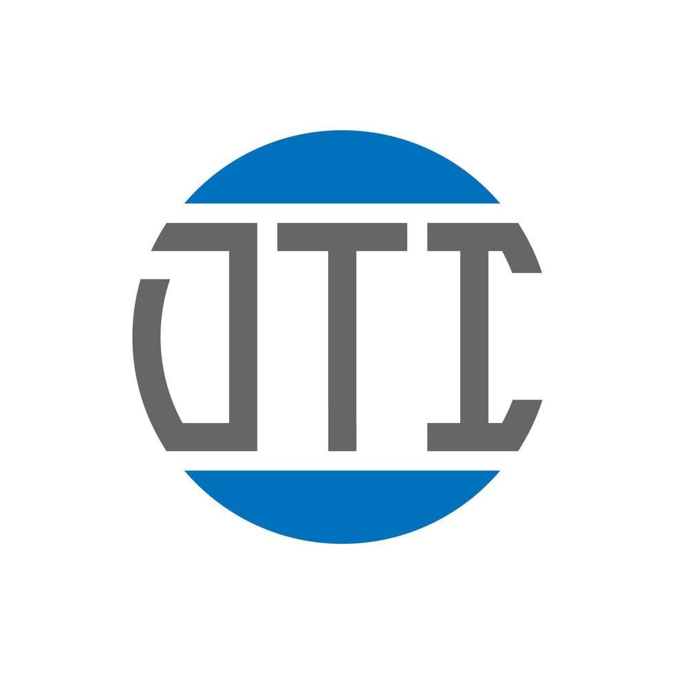 design do logotipo da letra dti em fundo branco. dti iniciais criativas círculo conceito de logotipo. design de letras dti. vetor